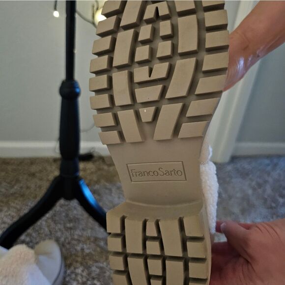 Franco Sarto Beige Shearling Knee-High Boots - Picture 5 of 6